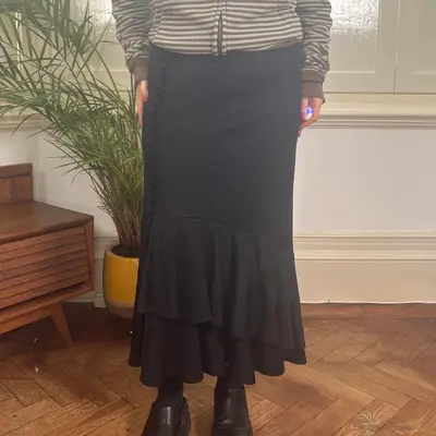 Unbranded Maxi Skirt - 28W UK 8 Black Polyester Blend