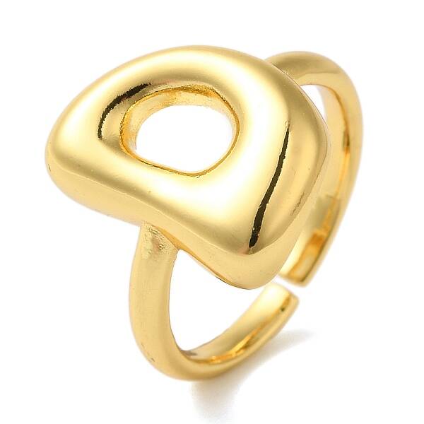 Initials Brass Open Cuff Ring for Women