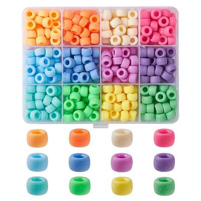360Pcs 12 Colors Opaque Plastic Beads