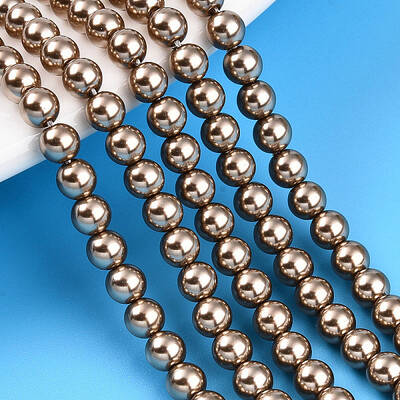 Baking Painted Pearlized Glass Pearl Bead Strands