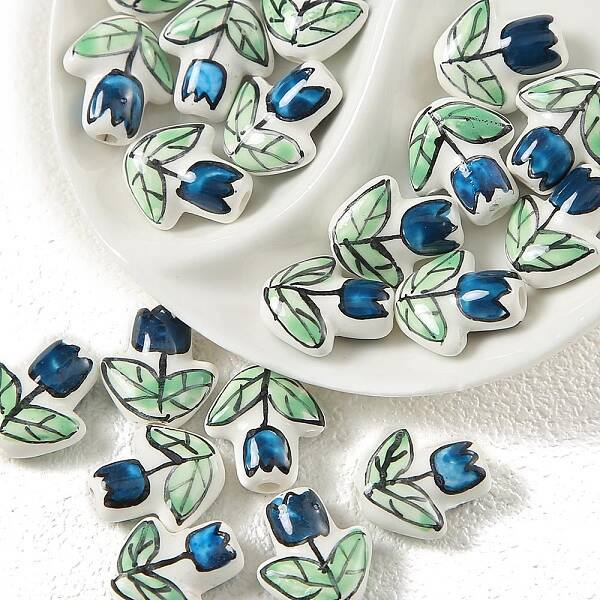 Handmade Porcelain Bright Glazed Beads