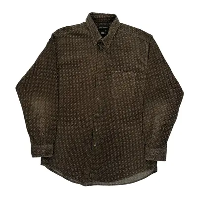Croft & Barrow Tall Patterned Shirt - Large Brown Cotton