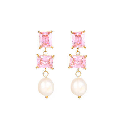 Glass Square Stud Earrings