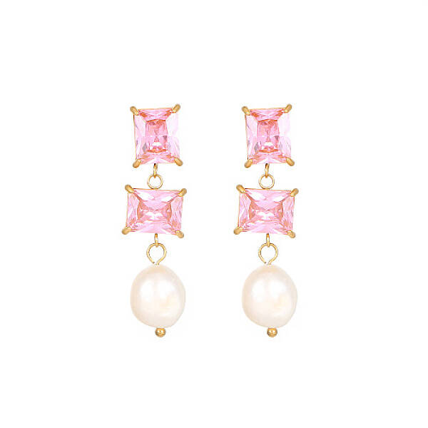 Glass Square Stud Earrings