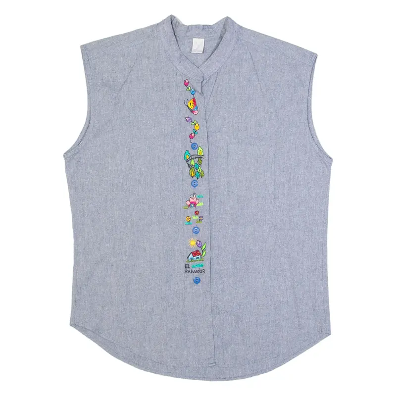 PENEIPOLE Womens Printed Blouse Blue Sleeveless M