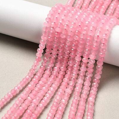 Dyed Natural Malaysia Jade Rondelle Beads Strands