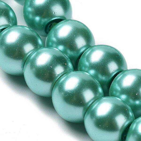 1450Pcs 10 Strands Baking Painted Pearlized Glass Pearl Round Bead Strands