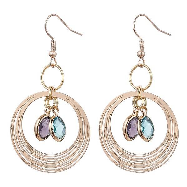 Glass Oval Dangle Earrings