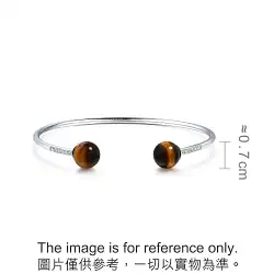 'Cosmos' 18K White Gold Tiger's-eye Bangle