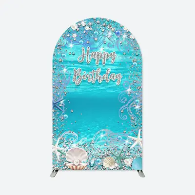 Aperturee Under The Sea Birthday Double Sided Arch Backdrop | Chiara Arch Backdrop Diy | Custom Arched Wall Covers | Wedding ...