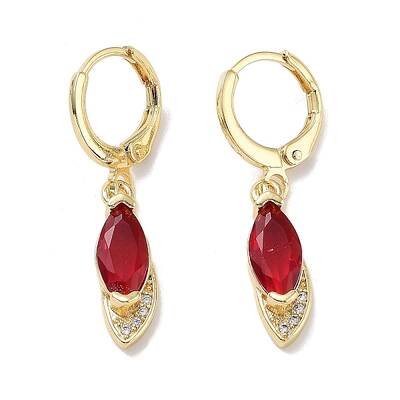 Real 18K Gold Plated Brass Dangle Leverback Earrings