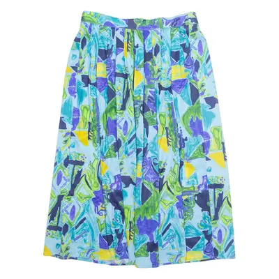 CANDA Womens A-Line Skirt Blue Midi Floral M