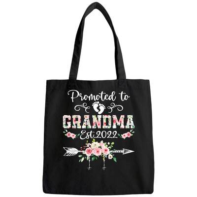 Promoted To Grandma Floral Leveled Up To Grandma Tote Bag