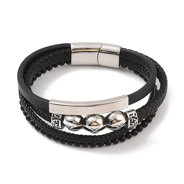 Braided Microfiber Leather Multi-strand Bracelets