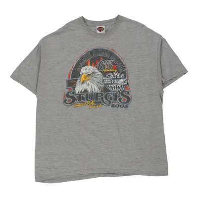 Sturgis, Deadwood, South Dakota Harley Davidson Graphic T-Shirt - XL Grey Cotton