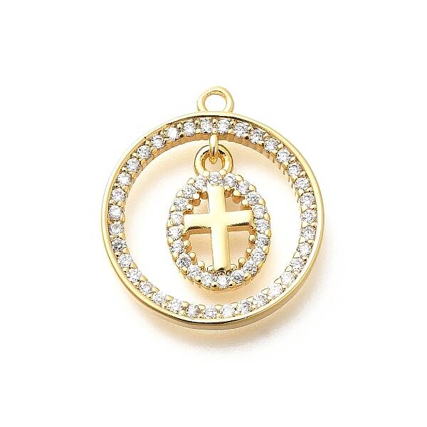 Brass Micro Pave Cubic Zirconia Pendants