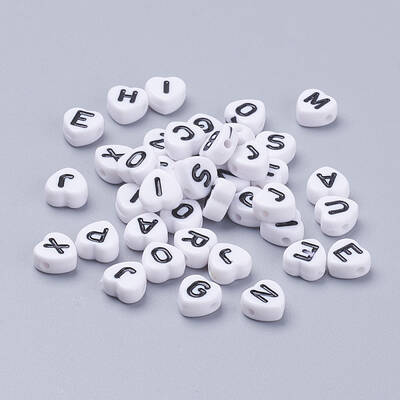 Acrylic Horizontal Hole Letter Beads