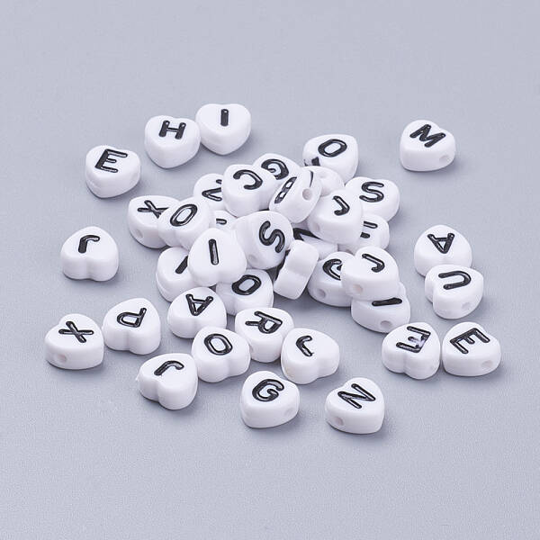 Acrylic Horizontal Hole Letter Beads