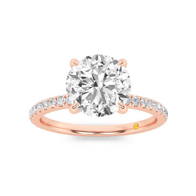 Florence Hidden Halo Round Lab Grown Diamond Engagement Ring | 14K Rose Gold 2 7/8 CT. TW.