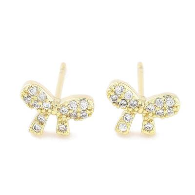 Brass Cubic Zirconia Stud Earrings for Women