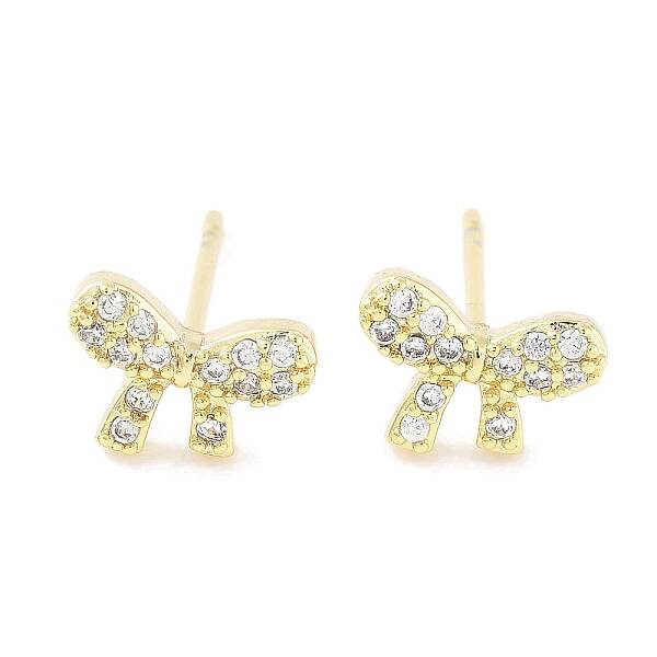 Brass Cubic Zirconia Stud Earrings for Women