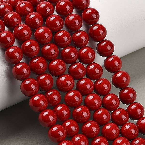 Synthetic Mashan Jade Round Beads Strands