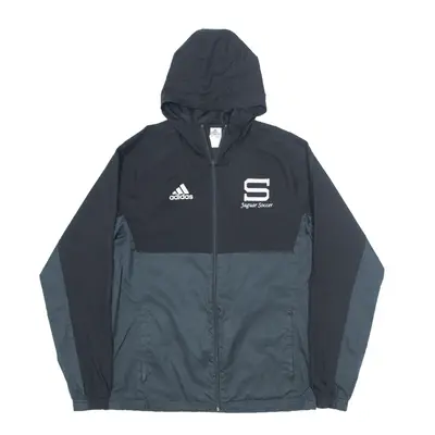 ADIDAS Mesh Lined Jaguar Soccer Windbreaker Jacket Black Colourblock Mens M
