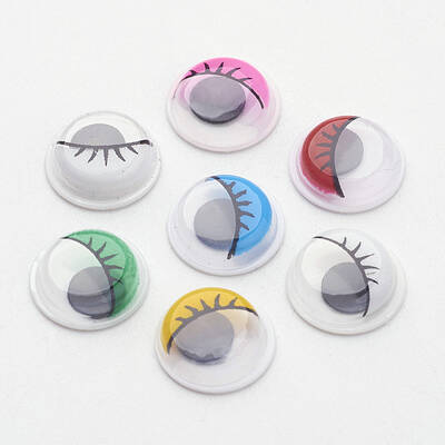 Plastic Wiggle Googly Eyes Buttons DIY Scrapbooking Crafts Toy Accessories with Label Paster on Back