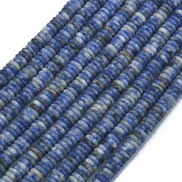 Frosted Natural Blue Spot Jasper Beads Strands