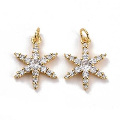 Brass Micro Pave Cubic Zirconia Pendants