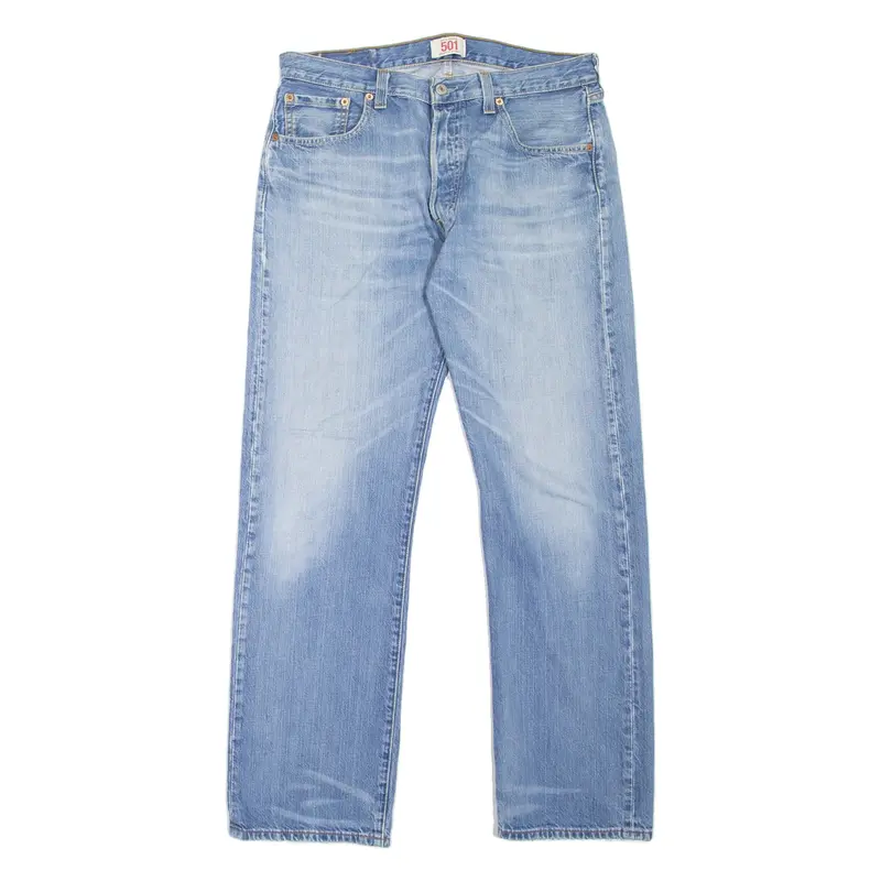 LEVI'S 501 Jeans Mens Blue Regular Straight Stone Wash W34 L32
