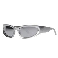 Y2K Glasses & Sunglasses 2000s Retro Black Unisex Rimless Wrapround UV400 Polarized Eyewear with Adjustable Fit for Women and...