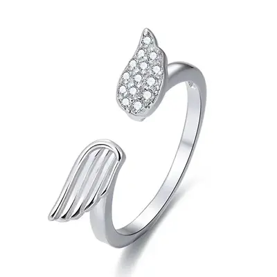 Beneto Open ring in silver with zirconia AGG336 - Circuit: 60 mm