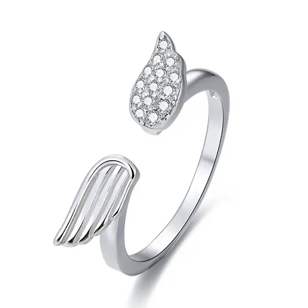 Beneto Open ring in silver with zirconia AGG336 - Circuit: 60 mm