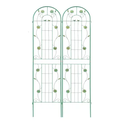 Garvee 2-Pack Garden Trellises for Climbing Plants - 7.2ft Metal Plant Supports, 86.6 x 40, Durable Green Iron Trellises