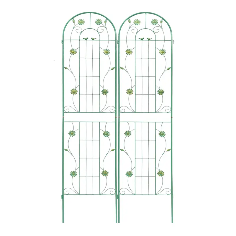 Garvee 2-Pack Garden Trellises for Climbing Plants - 7.2ft Metal Plant Supports, 86.6 x 40, Durable Green Iron Trellises
