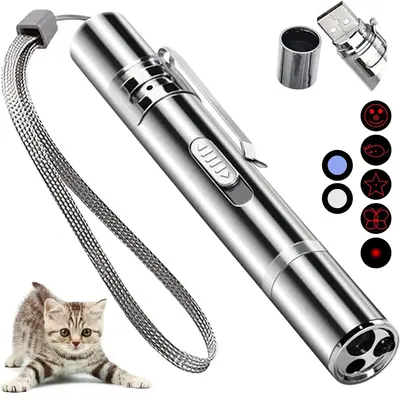Gift For Pets, USB Rechargeable Laser Pet Toy, 1 Count 5 Adjustable Modes Pets Interactive Light Toy for Cat, Pet Training...