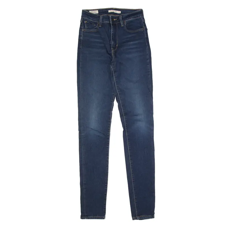 LEVI'S Premium 721 High Rise Jeans Blue Denim Slim Skinny Stone Wash Womens W26 L32