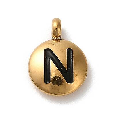 304 Stainless Steel Black Enamel Charms