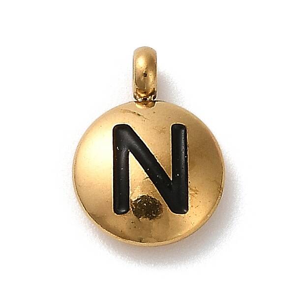 304 Stainless Steel Black Enamel Charms