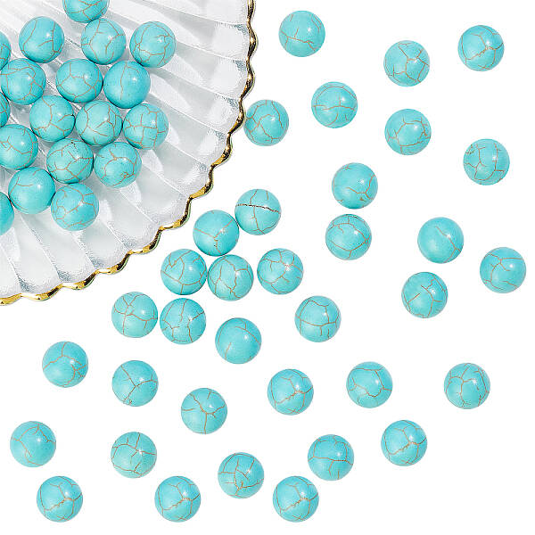 50Pcs Synthetic Turquoise Beads