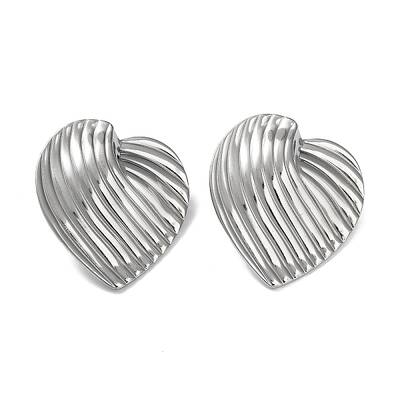 Non-Tarnish 304 Stainless Steel Heart Ear Studs for Women