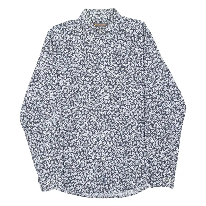BEN SHERMAN Heritage Mens Shirt Blue Floral Long Sleeve S