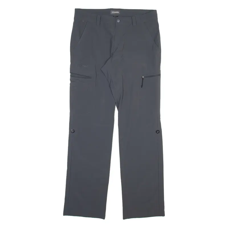 SCHOFFEL Mens Trousers Grey Regular Straight Nylon W32 L32