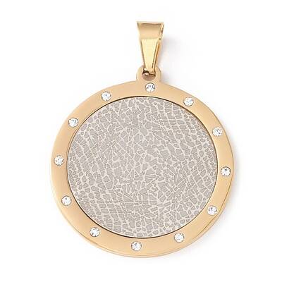 PVD Vacuum Plating 304 Stainless Steel Rhinestone Pendant