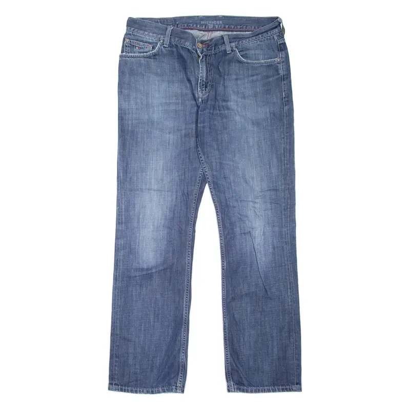 TOMMY HILFIGER Mercer Mens Jeans Blue Regular Straight Stone Wash W36 L34