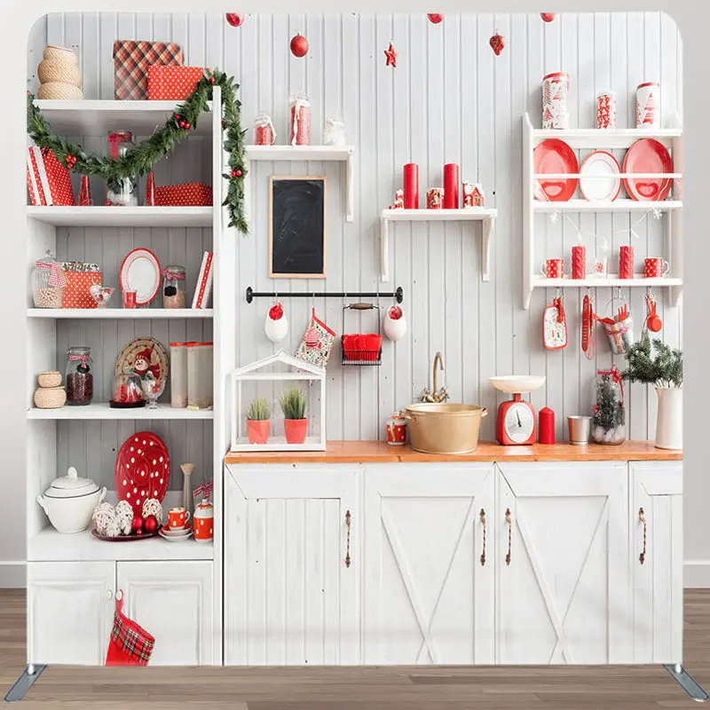 Aperturee Simple Kitchen Theme Fabric Backdrop Cover for Birthday - Aperturee