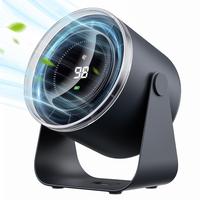 Outdoorfun, WSKEN Desk Portable Fan, 100 Speeds Ultra Quiet Wind Smart Led Display, Rechargeable Fan Desktop Fan for Office B...