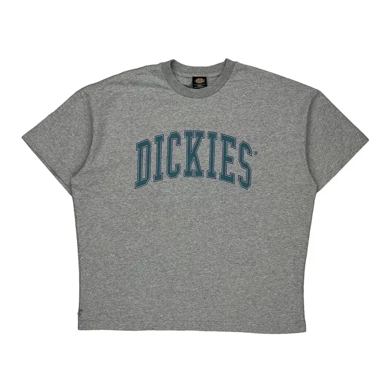 Dickies Spellout T-Shirt - Small Grey Cotton