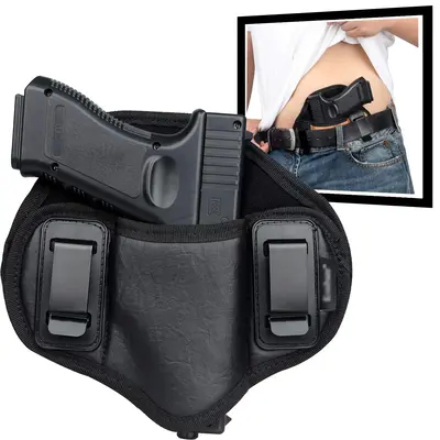 Tactical Pancake Holster, Gun IWB PU Leather Holster Compatible with G19 23 32 26 27 30 33,M&P Shield,XDs,P320,Concealed Carr...